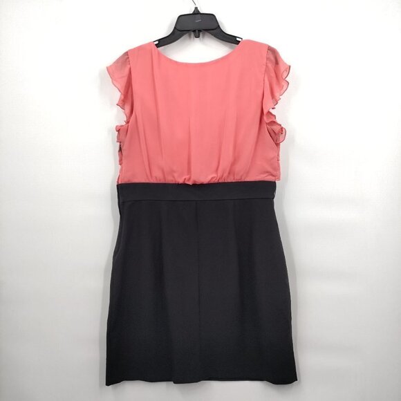 IZ Byer Flutter Sleeve Ruffled Colorblock Bodycon Mini Dress Small Women Pink - Picture 6 of 15